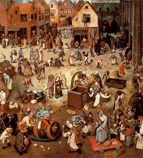 A Batalha entre o Carnaval e a Quaresma - Obra prima de Pieter Bruegel